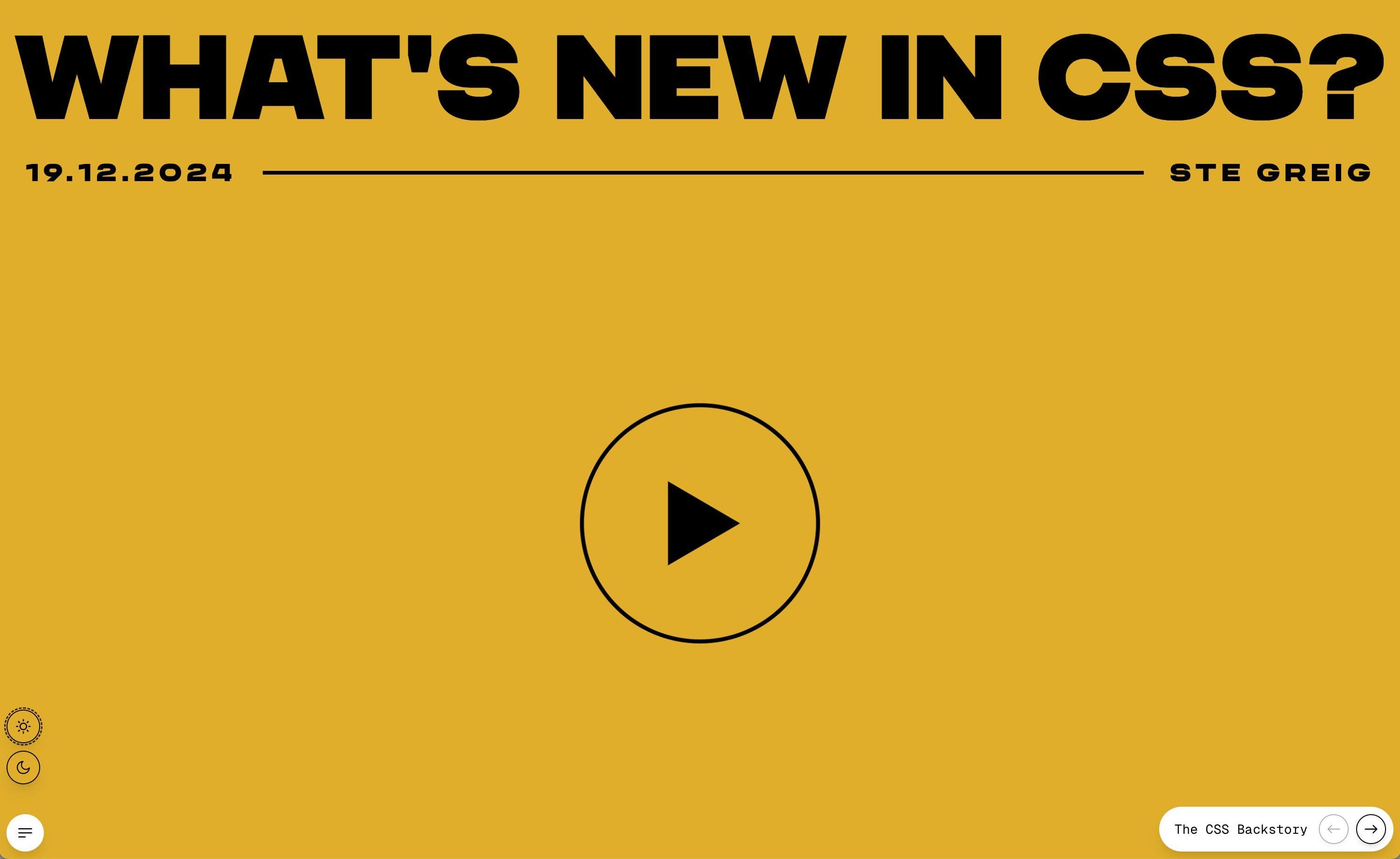 Screenshot of my "What's new in CSS" app